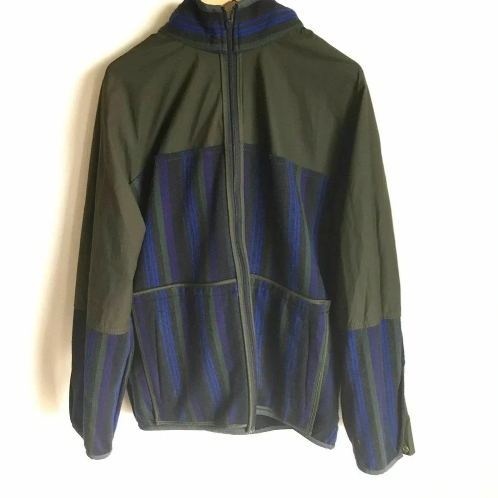 Vince Mixed Media Hoodie Jacket Urban Green NWTS - Picture 11 of 12